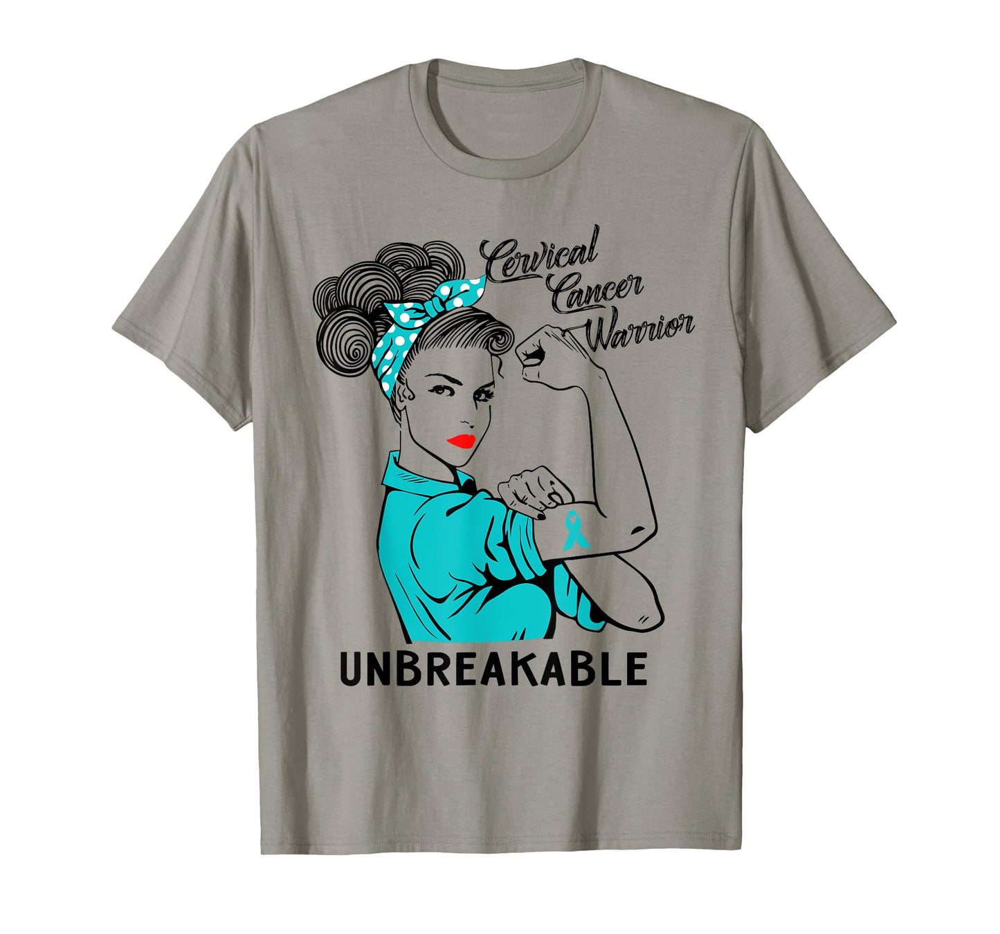 Cervical Cancer Warrior Unbreakable T-Shirt Awareness Gift T-Shirt