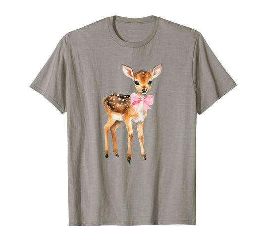 Deer Coquette Bow Girl Cute Aesthetic Girl Woman Reindeer T-Shirt