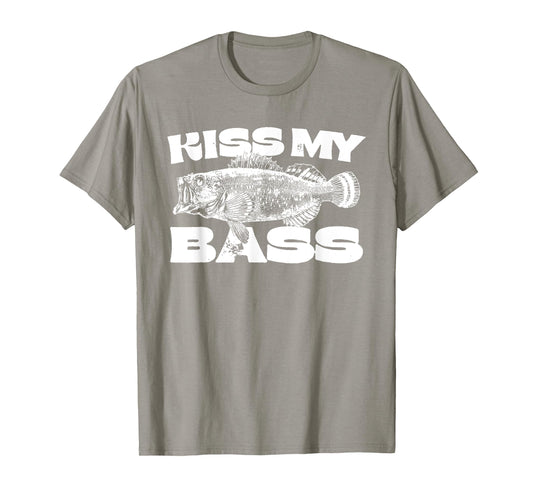 Funny Kiss My-Bass Fishing Lover Bass Fisher Womens Mens T-Shirt