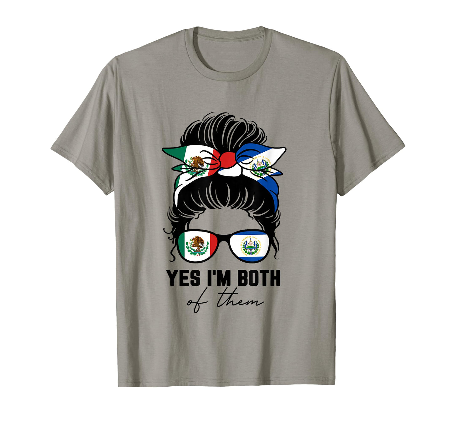 Half Mexican Half Salvadoran Girl Mexico El Salvador Flag T-Shirt
