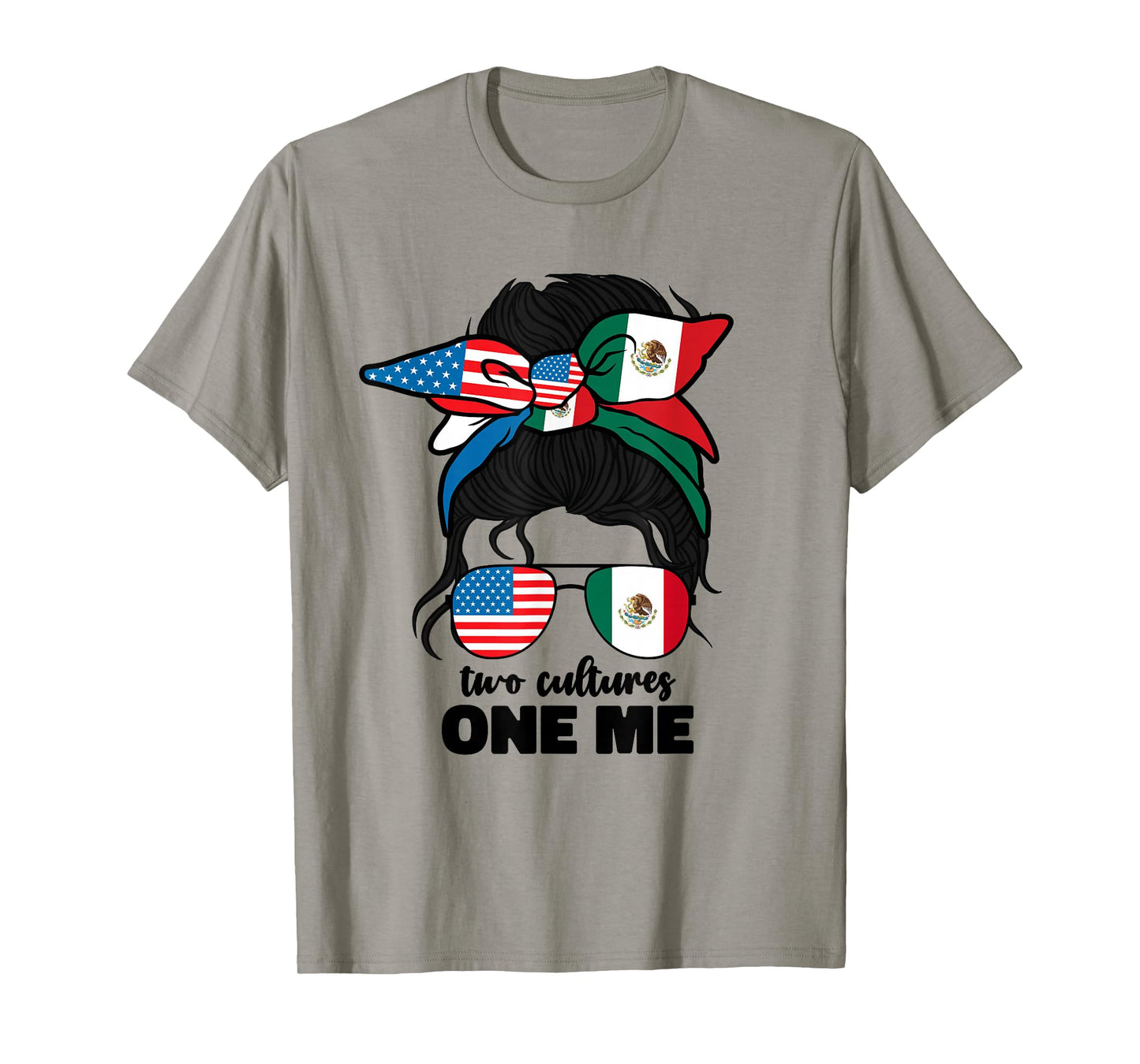 Half Mexican And American Mexico America Usa Flag Girl Women T-Shirt