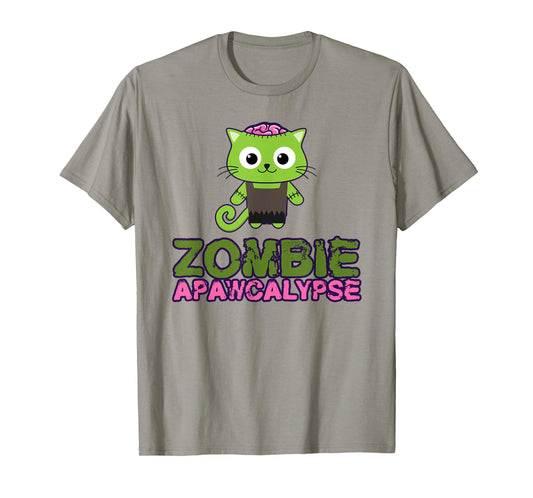 Apocalypse Cat Funny Zombie Apawcalypse T-Shirt for Men Women
