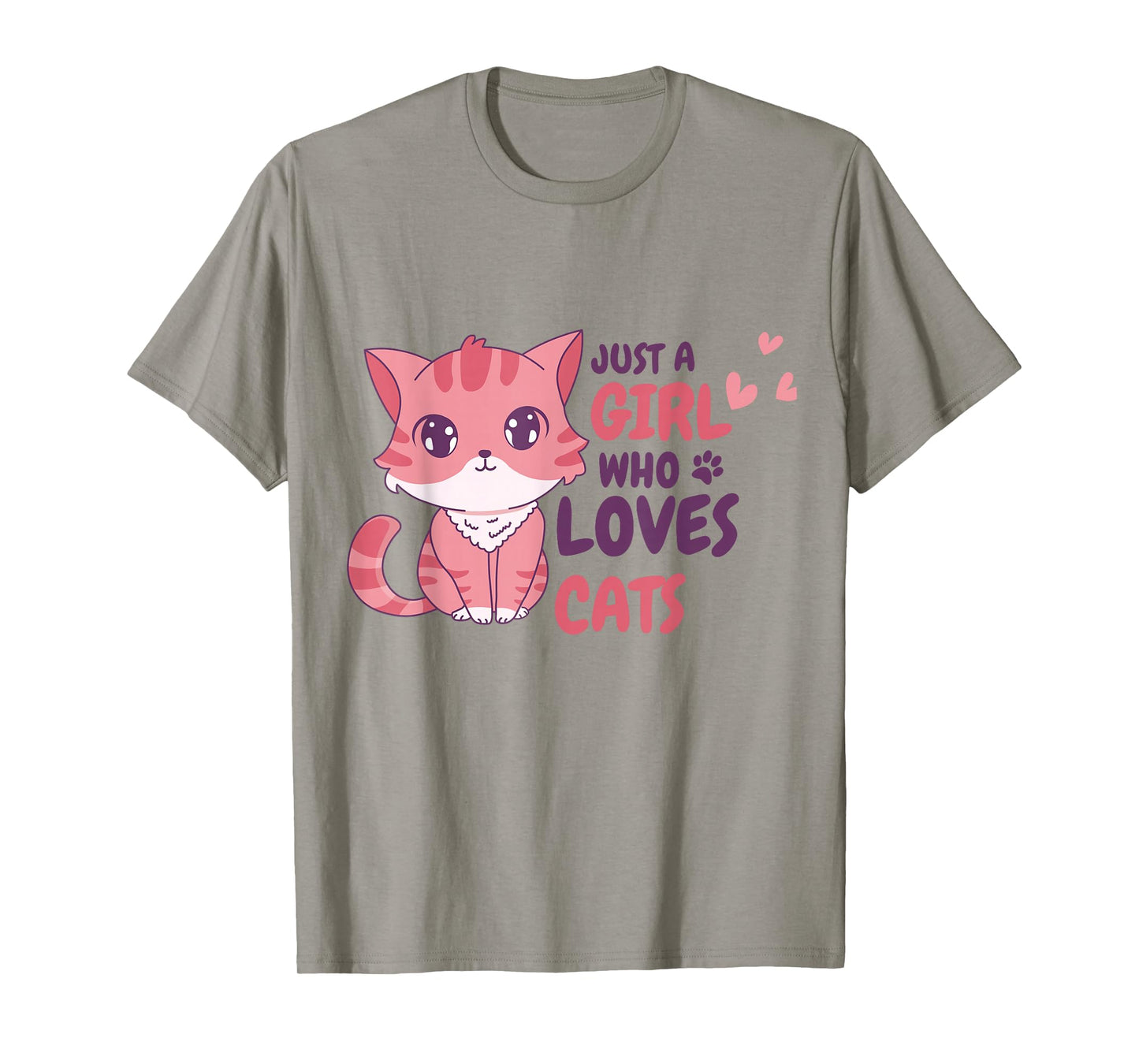 Just A Girl Who Loves Cats Cute Cat Shirt Gifts Kids Girls T-Shirt