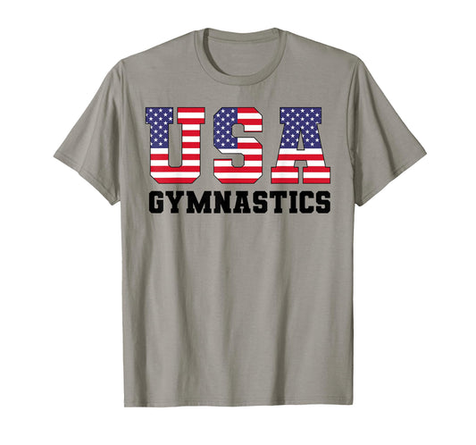 Gymnast Gymnastics USA American Flag 4th of July Girls Boys T-Shirt