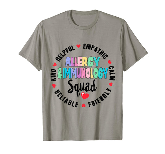 Allergy and Immunology Squad Nurse Team Registered Nursing T-Shirt