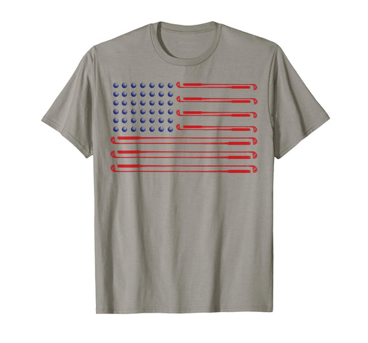 Gofl USA Flag Golf Player Golf Clubs & Golf Balls men woman T-Shirt