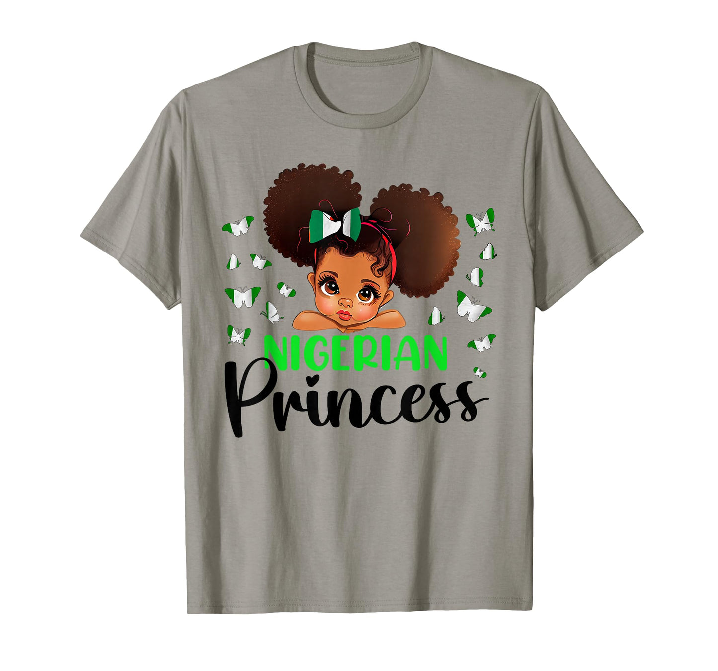 Nigeria Princess Flag for Girls Nigerian Pride Nigeria kids T-Shirt
