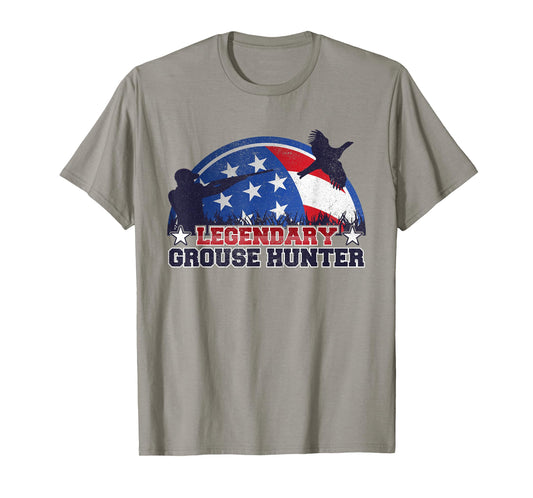 Legendary Grouse Hunter American Flag Hunting Shirt T-Shirt for Women Kids Men