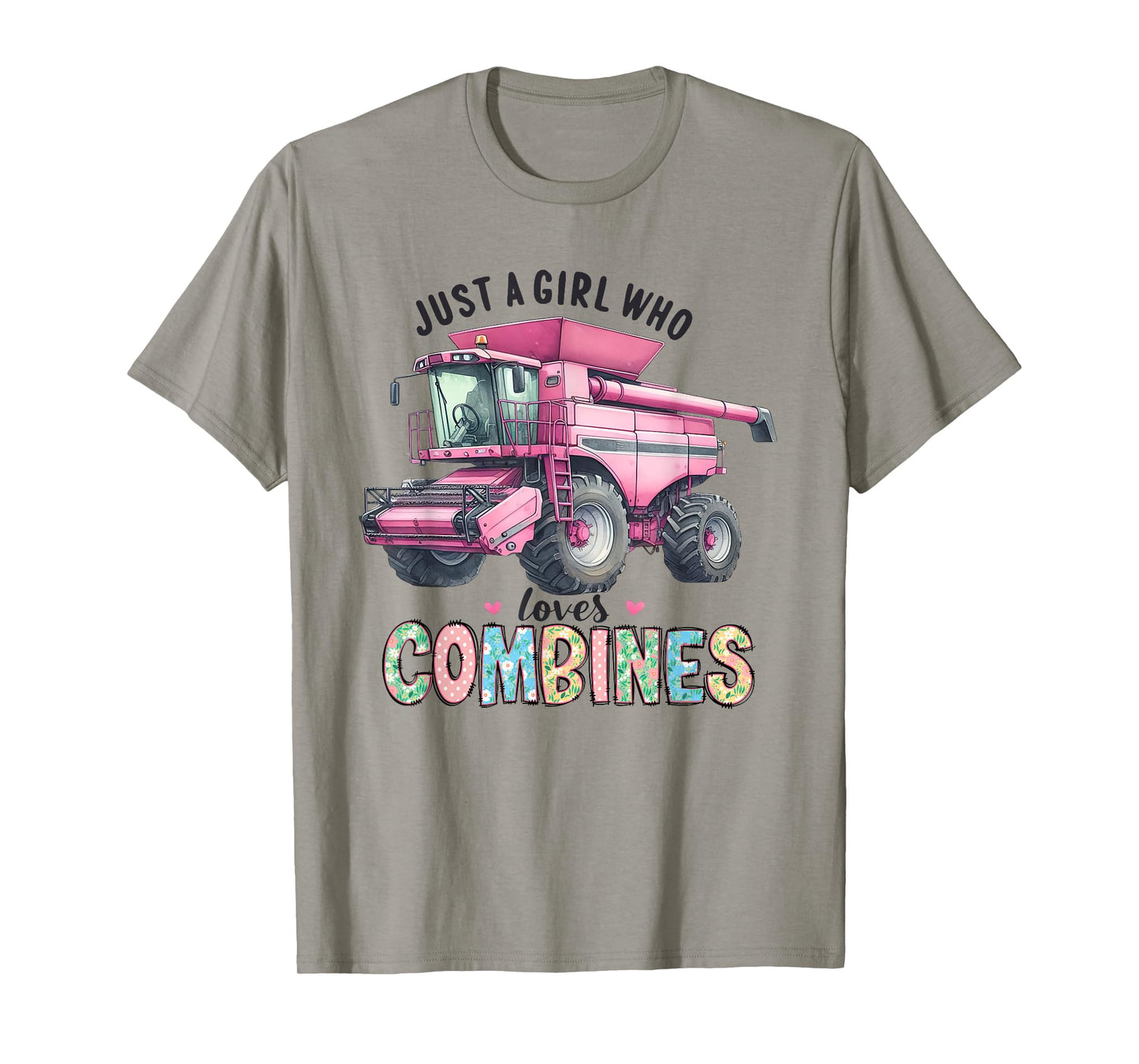 Farm Combine Just a Girl Who Loves Combines Pink Combine T-Shirt