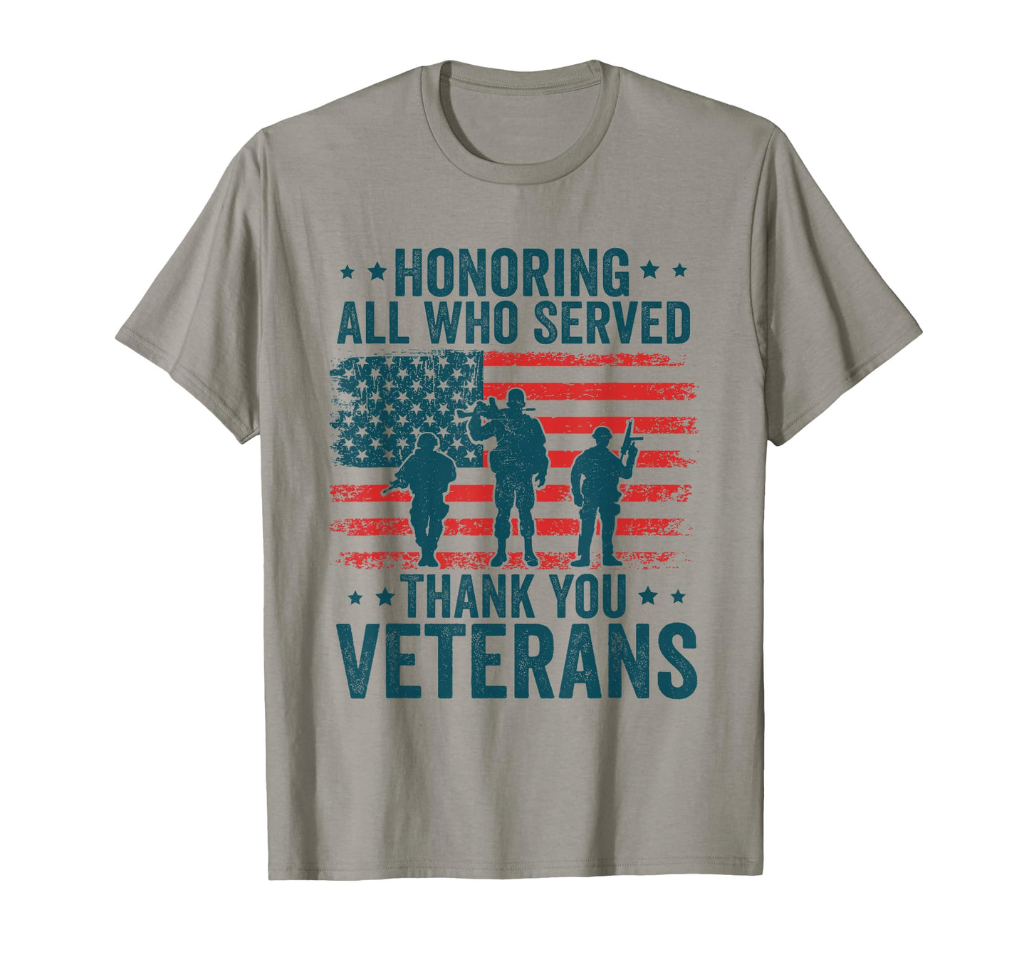 Honoring All Who Served Thank You Veterans Day American Flag T-Shirt