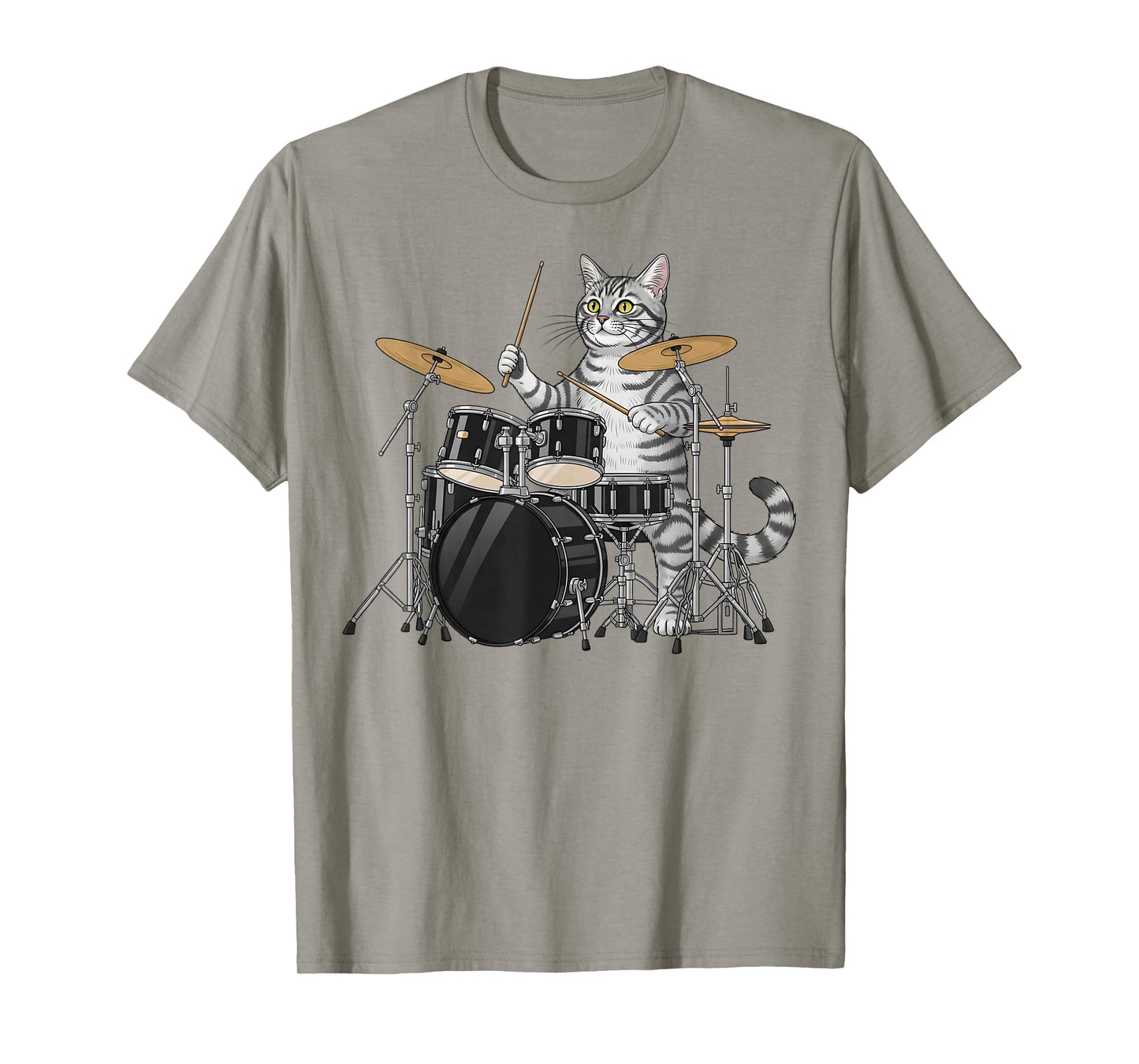 Cat Playing Drums Drumset Drumkit Drumming Drum Drummer T-Shirt