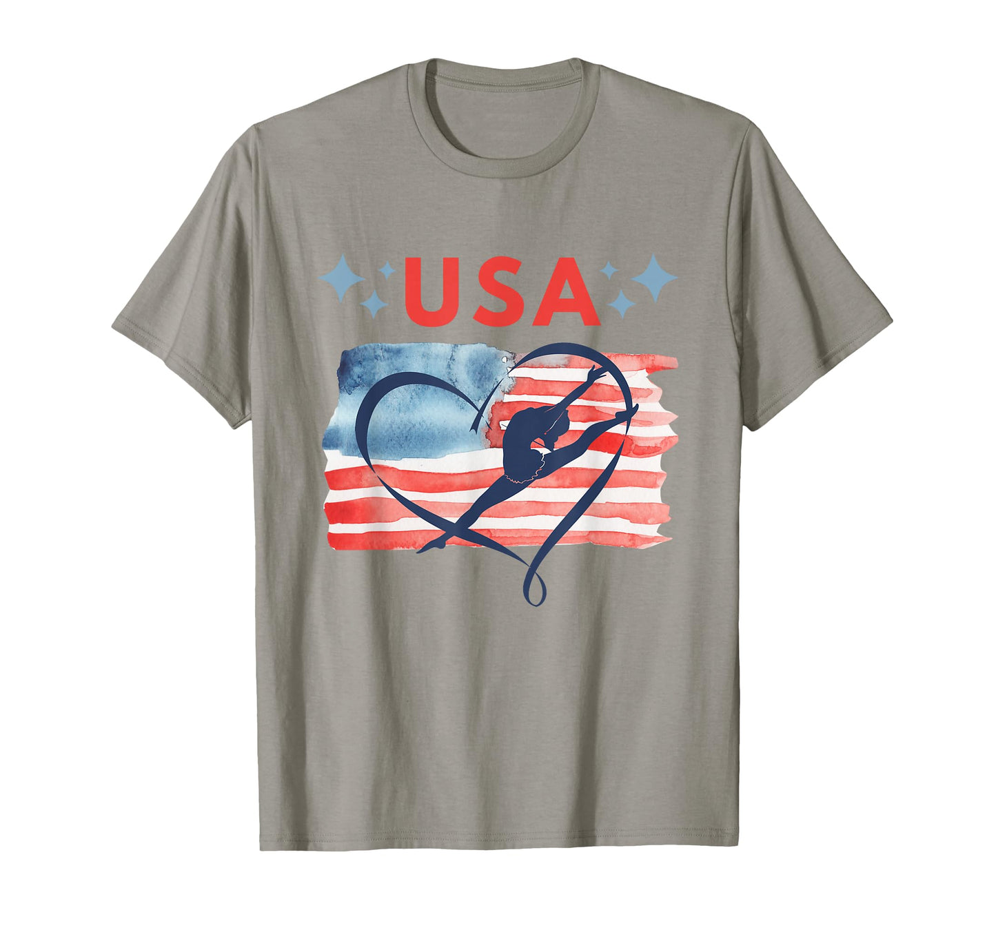 Patriotic American Flag Gymnastics Design for USA Gymnasts T-Shirt