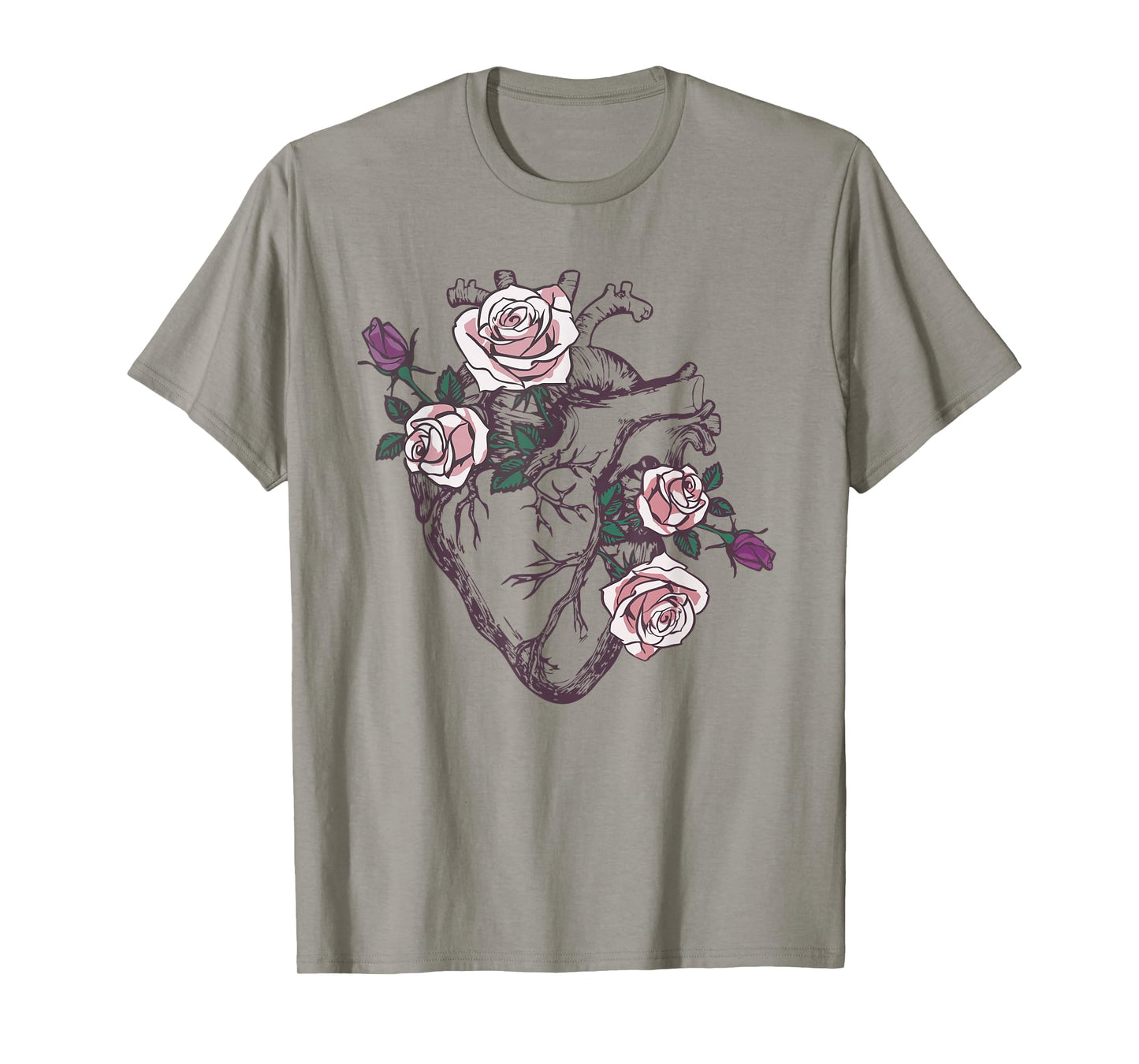 Anatomical Heart Floral Cute Roses Human Anatomy Love Nurse T-Shirt