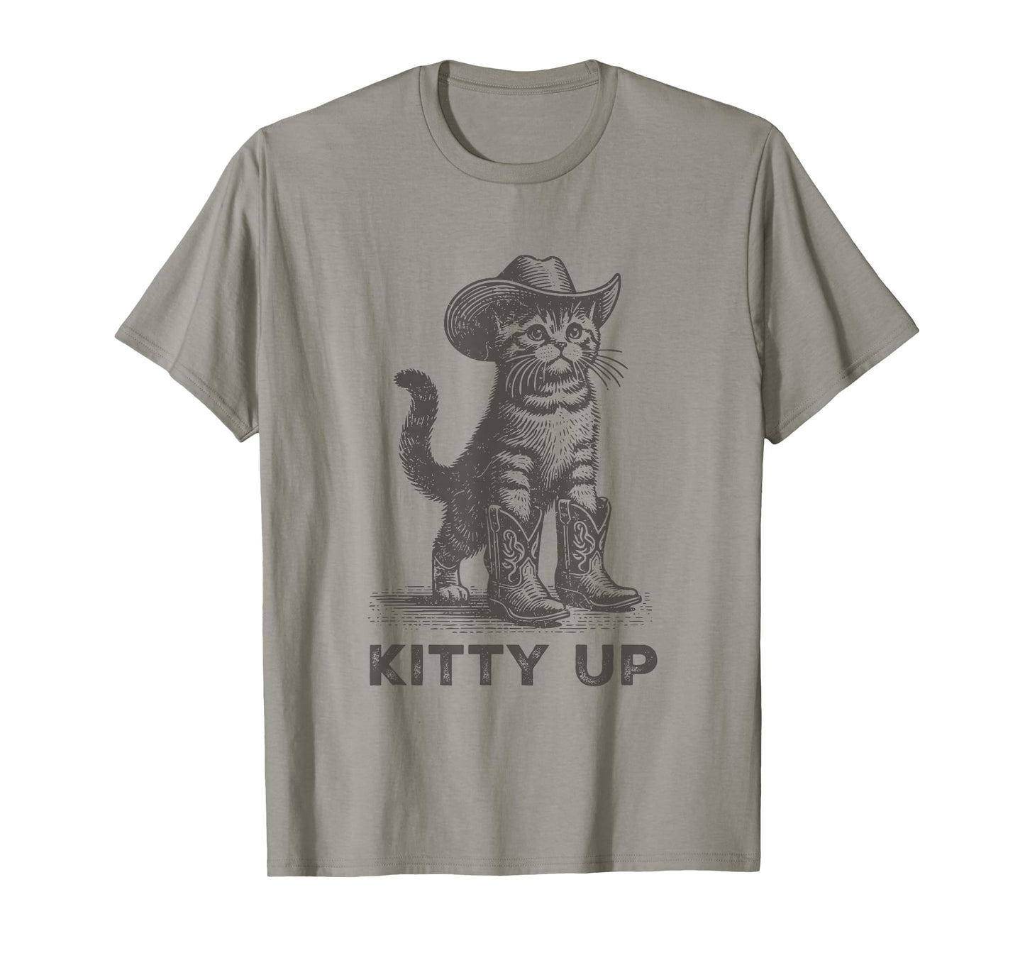 Kitty Up Vintage Country Music Lover Funny Cowboy Cat T-Shirt