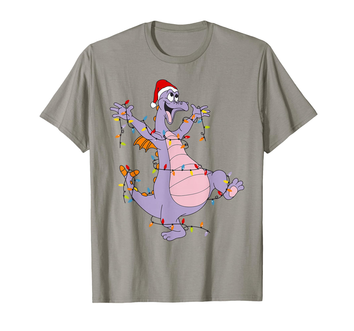 Cute Dragon Christmas Lights Santa Hat Animal Men Women Kids T-Shirt