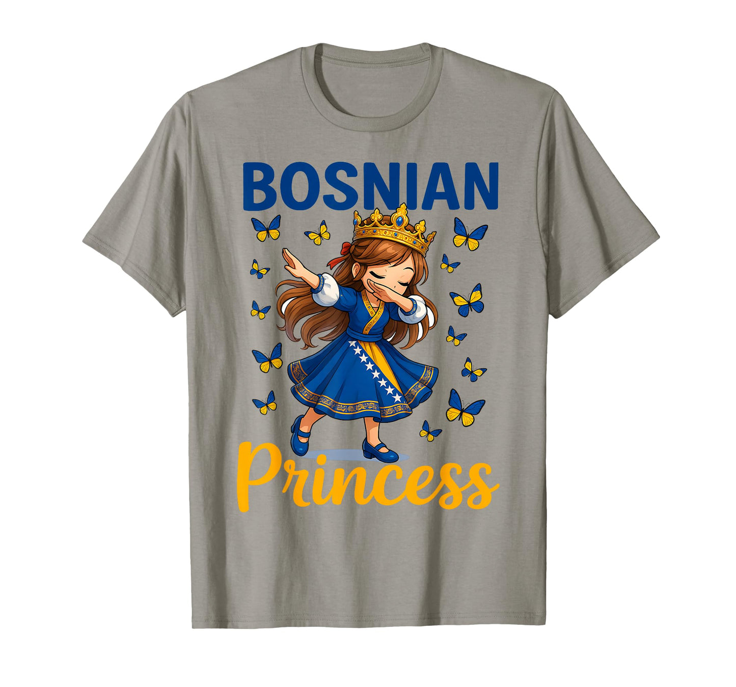 Bosnian Princess Dabbing Girl Cute Bosnia Pride Outfit Kids T-Shirt