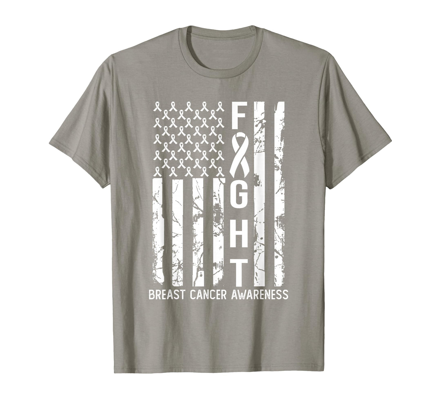 Breast Cancer Awareness USA Flag T-Shirt