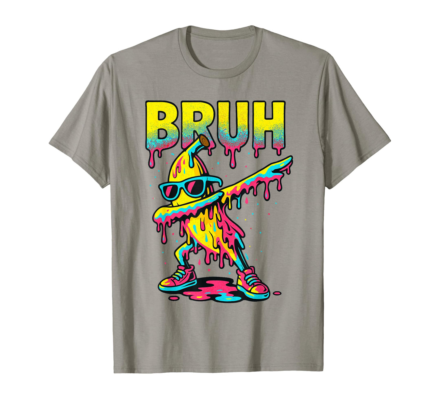 Dabbing Banana Bruh Ice Cream Drip Banana Youth Boys Kids T-Shirt