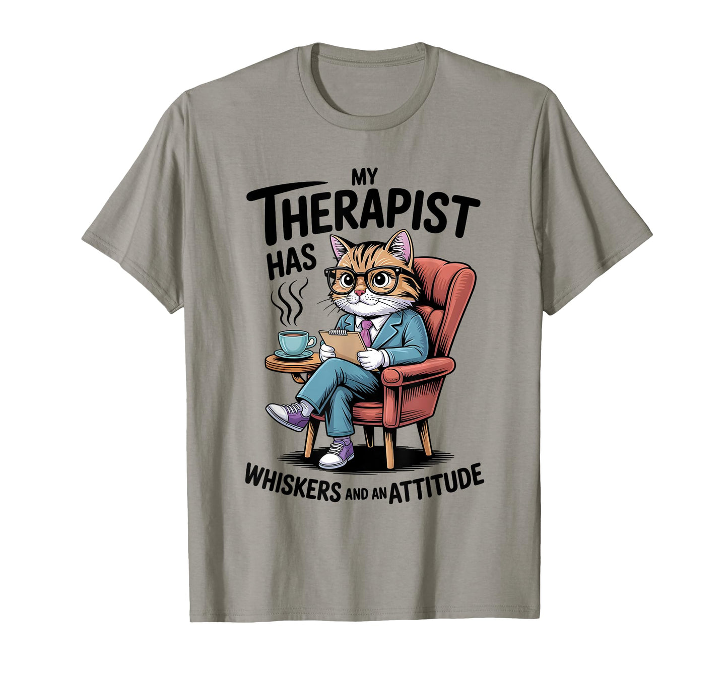 My Therapist Has Whiskers – Funny Cat Mental Health T-Shirt