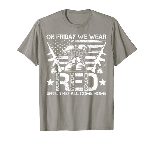 On Friday We Wear Red R.E.D Remember Everyone Deployed T-Shirt