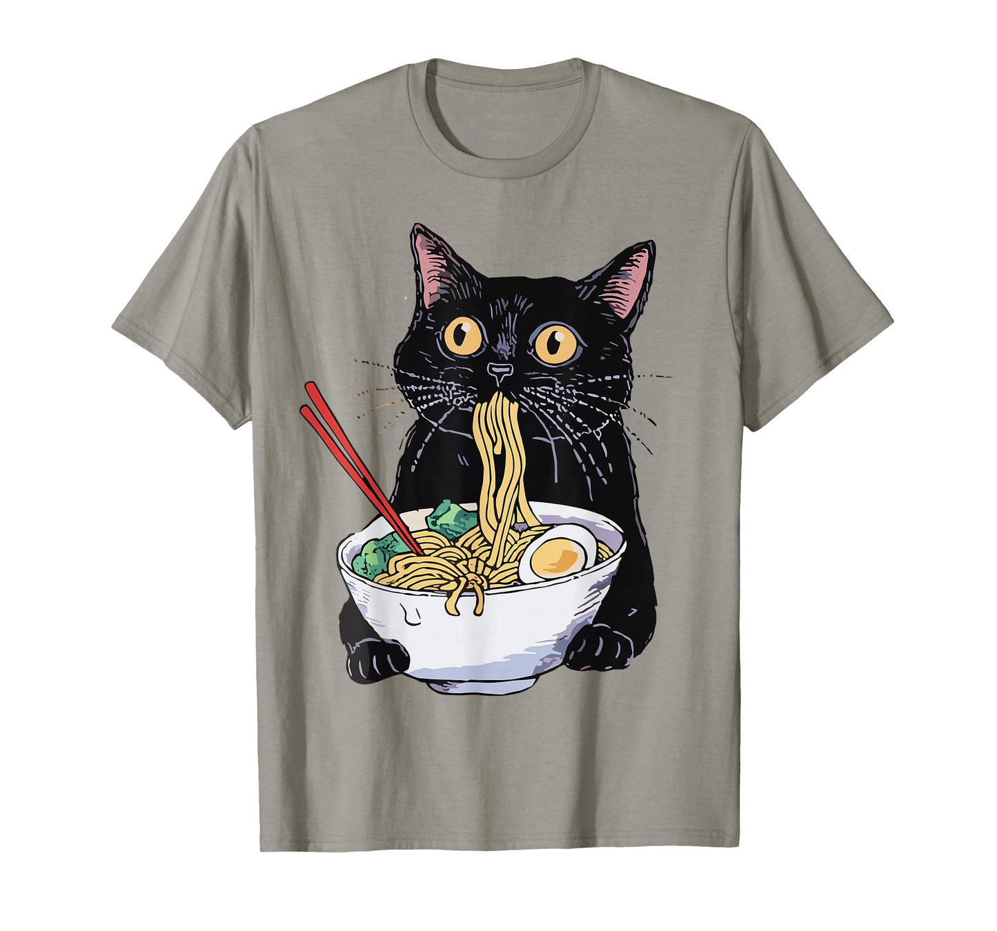 Anime Cat Ramen T-Shirt – Kawaii Japanese Food Graphic Tee T-Shirt