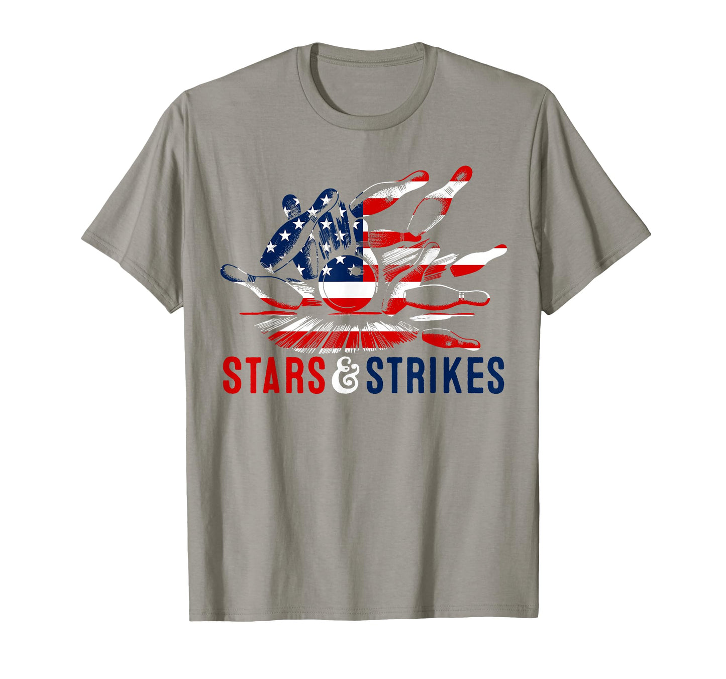 4th of July Bowling Pun | Retro Stars & Strikes Bowling T-Shirt