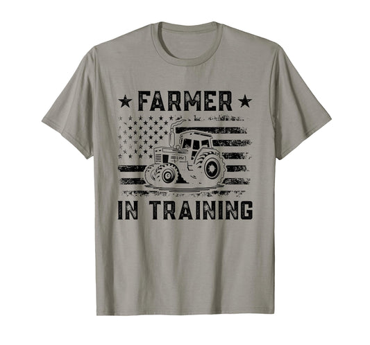 Farmer In Training US American Flag Design For Future Farmer T-Shirt