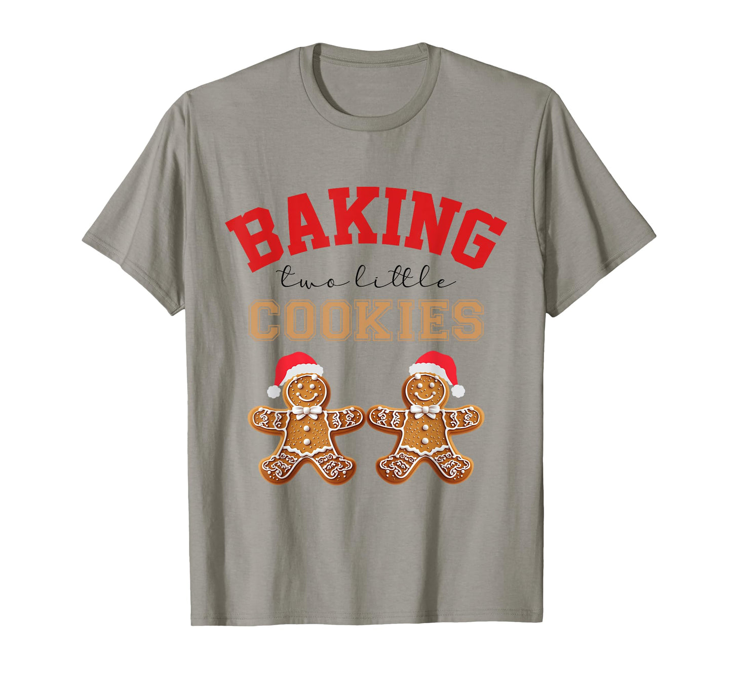 Baking Two Little Cookies Christmas Pregnant Twin Pregnancy T-Shirt