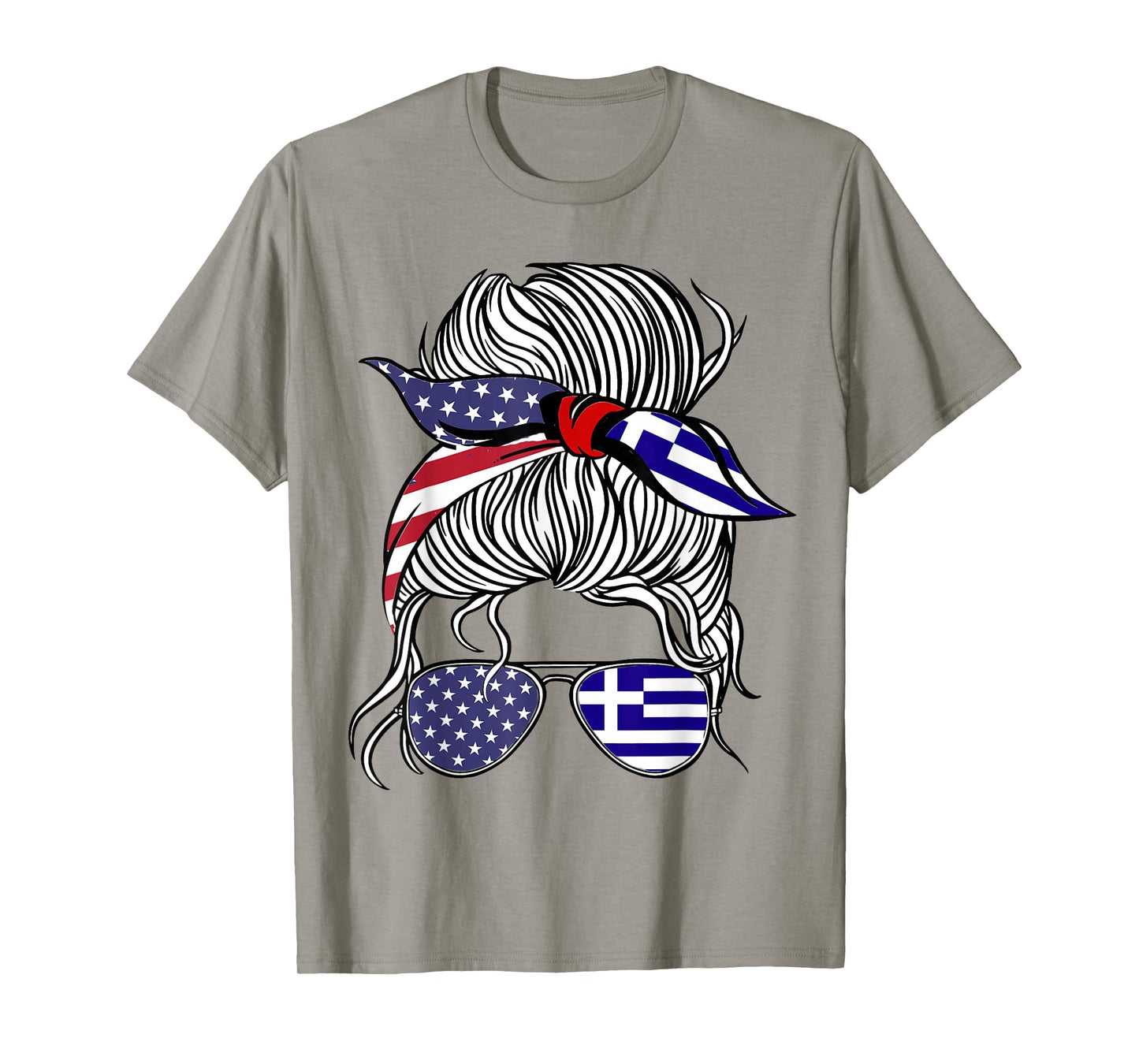 American Greek Patriot Flag Women Girl Greece Grown T-Shirt