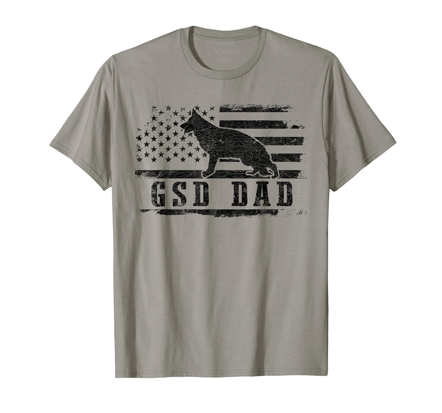 GSD Dad Distressed American Flag German Shepherd Dog T-Shirt