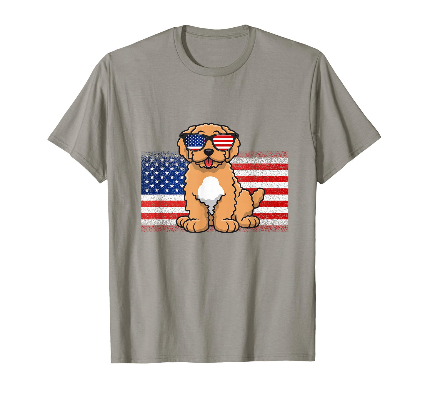 Goldendoodle American Flag 4th Of July Fourth 4th of July A T-Shirt for Women Kids Men