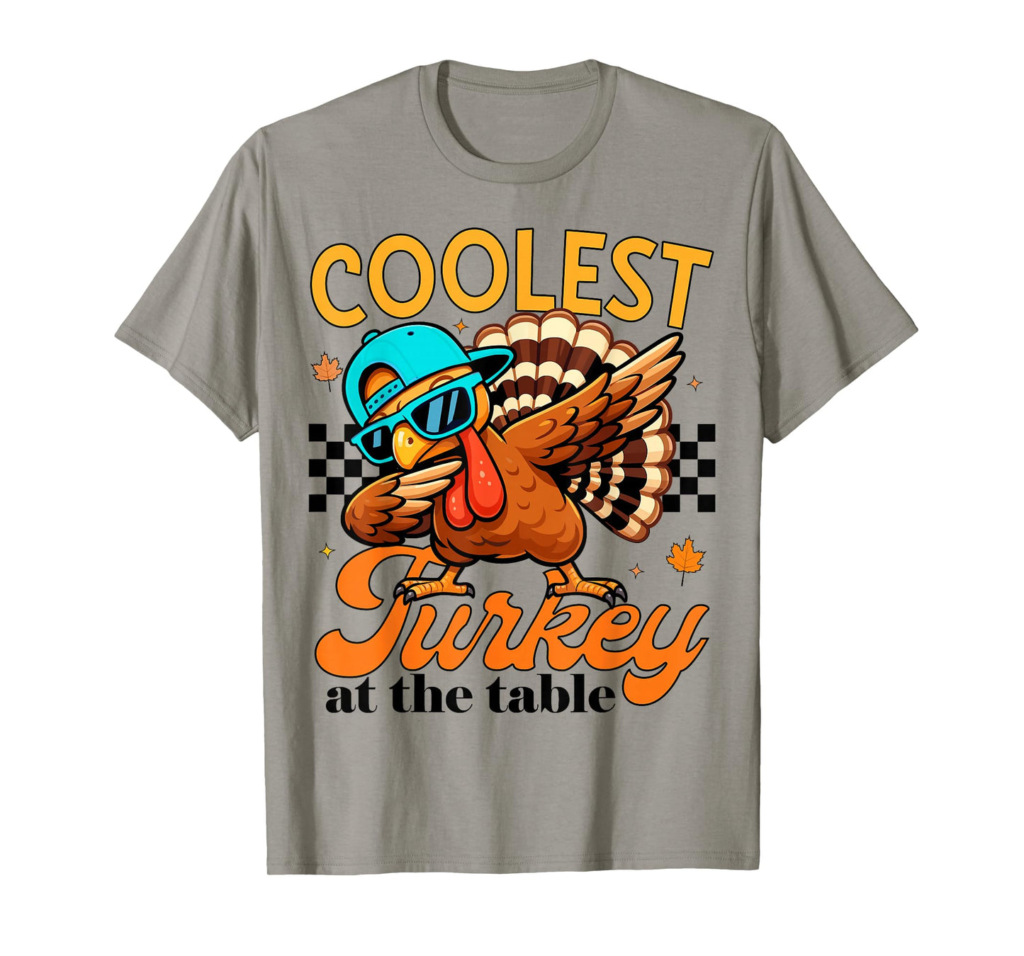 Coolest Turkey at Table Funny Bird Toddler Boys Thanksgiving T-Shirt
