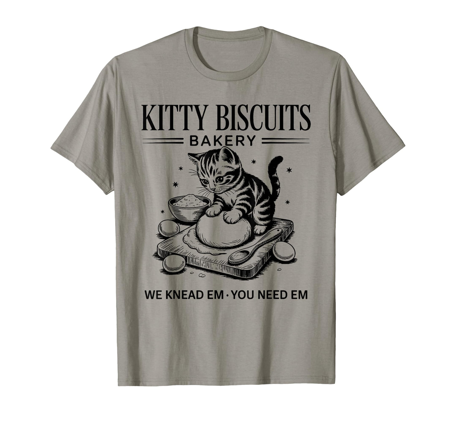 Cute Kitty Biscuits Bakery Funny Cat Lovers Baking Humor T-Shirt