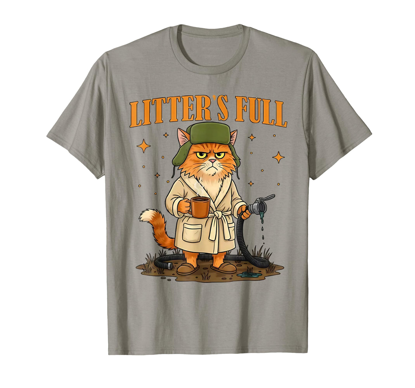 Vintage Litter's Full Cat Funny Cat Christmas Humor Saying T-Shirt