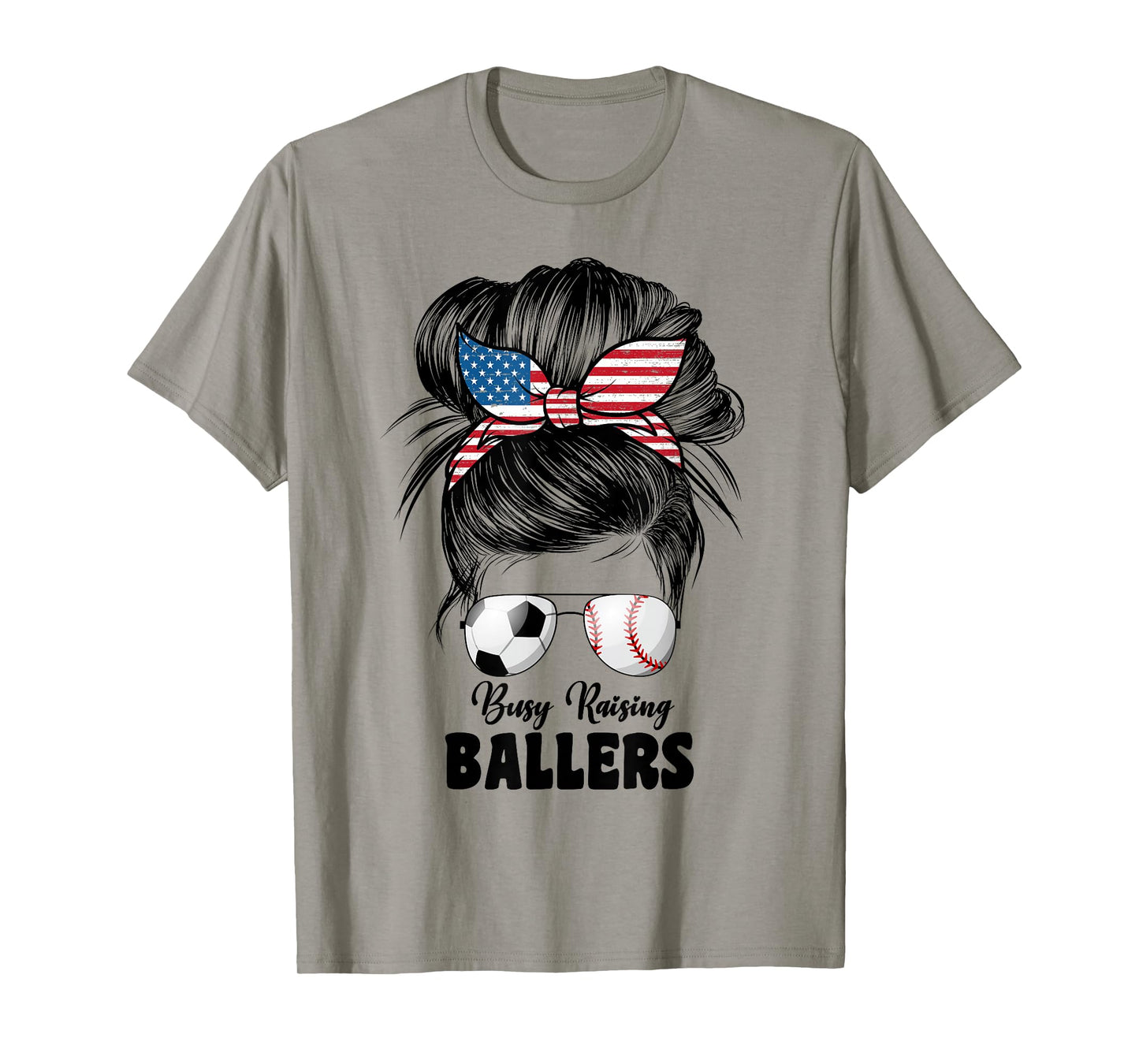 Busy Raising Ballers Soccer And Baseball Mama Mom For Women T-Shirt