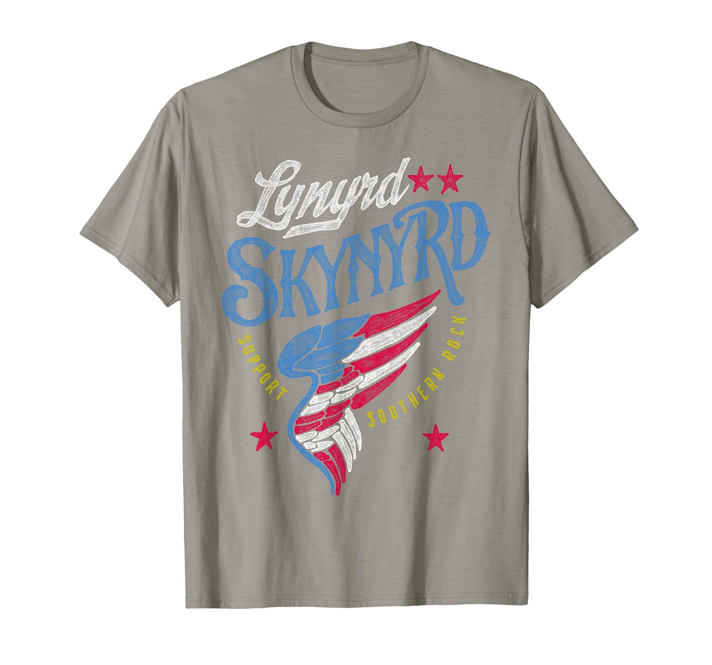 Lynyrd Skynyrd Support Southern 70s Rock Wing Flag Stars T-Shirt