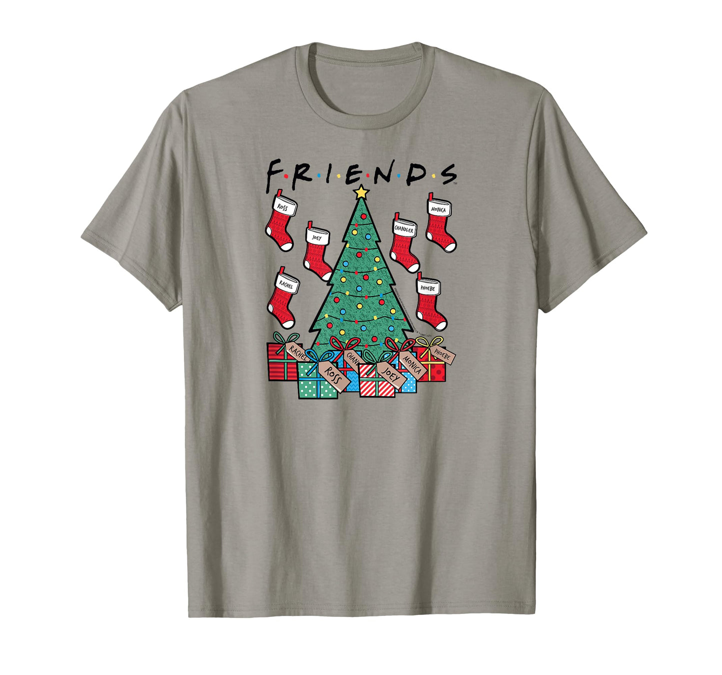 Friends Christmas Tree and Stockings Happy Holidays TV Show T-Shirt
