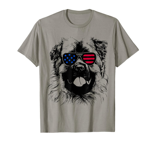 Caucasian Shepherd Dog 4th July America USA Flag T-Shirt