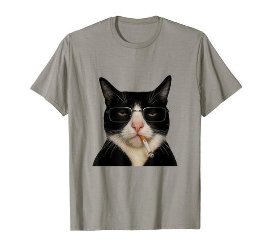 Cute Funny Cat Meme Cat Smoking Cigarette Cat Lovers T-Shirt