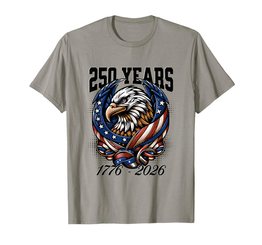 Proud Eagle Patriotic USA Flag 250 Years 1776-2026 T-Shirt