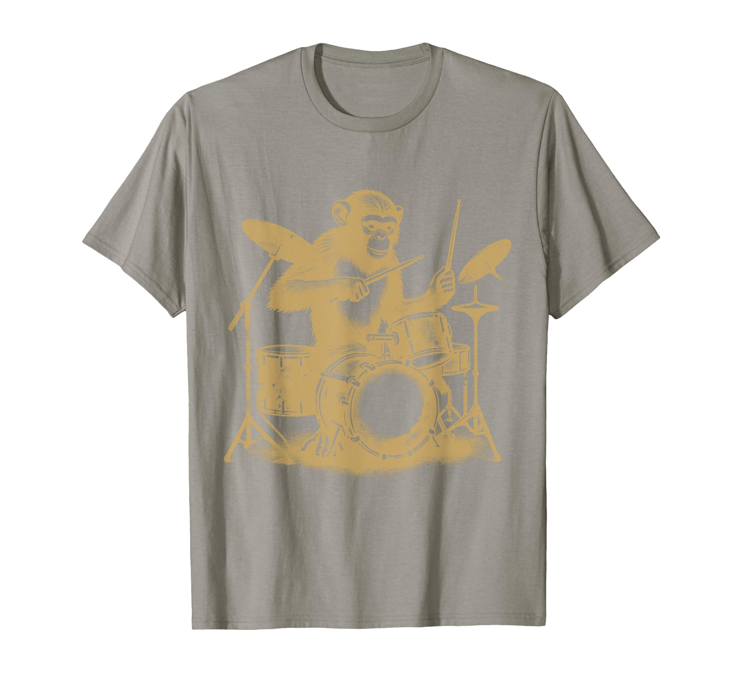 Monkey Playing Drums Retro Cool Drumming Monkey Drummer T-Shirt
