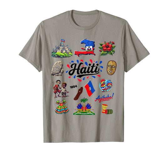 Haitian Pride Culture Heritage Outfit Idea Haiti Flag kids T-Shirt