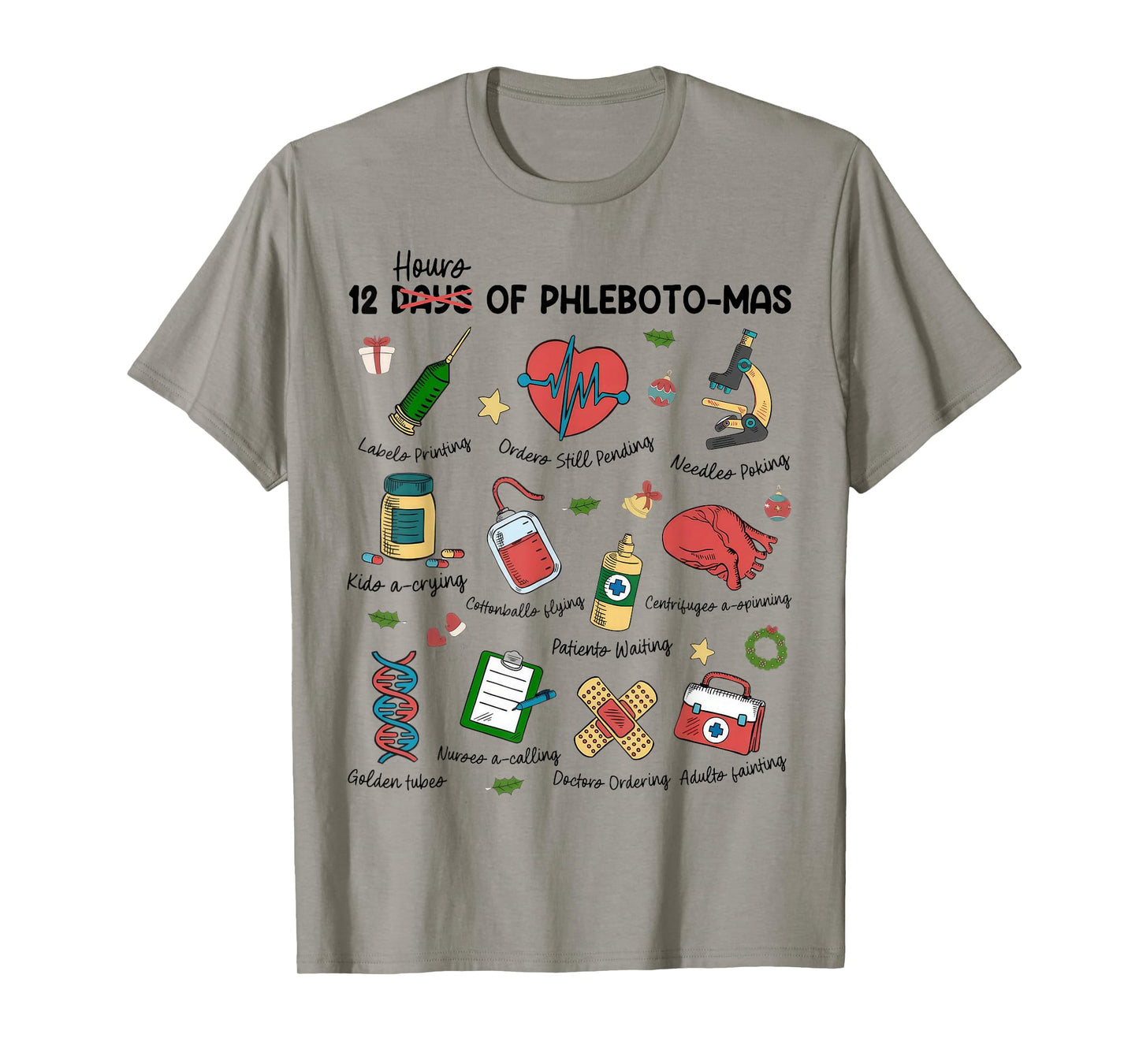 12 Days Of Phlebotomas Christmas Phlebotomist Xmas Nurse T-Shirt