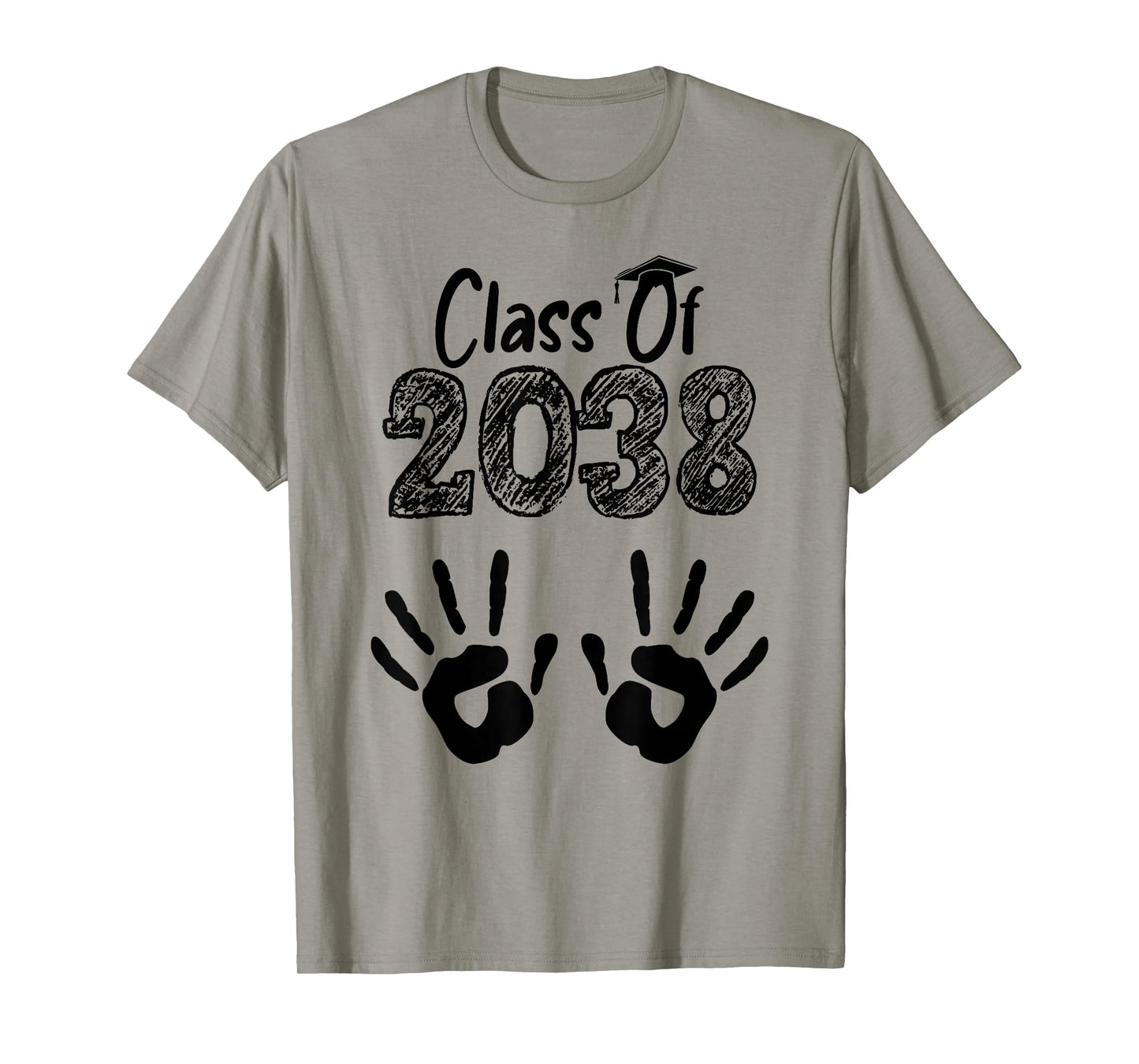 Class of 2038 Grow With Me Shirt Handprint On Back Pre-K T-Shirt