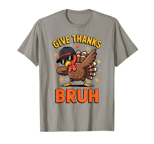 Bruh Thanksgiving Turkey Pilgrim Costume for Boys Teens Kids T-Shirt