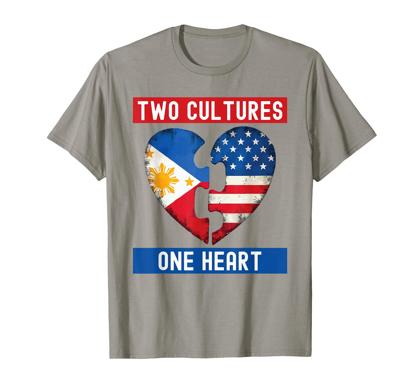 Half Filipino Half American USA Flag Filipino American T-Shirt