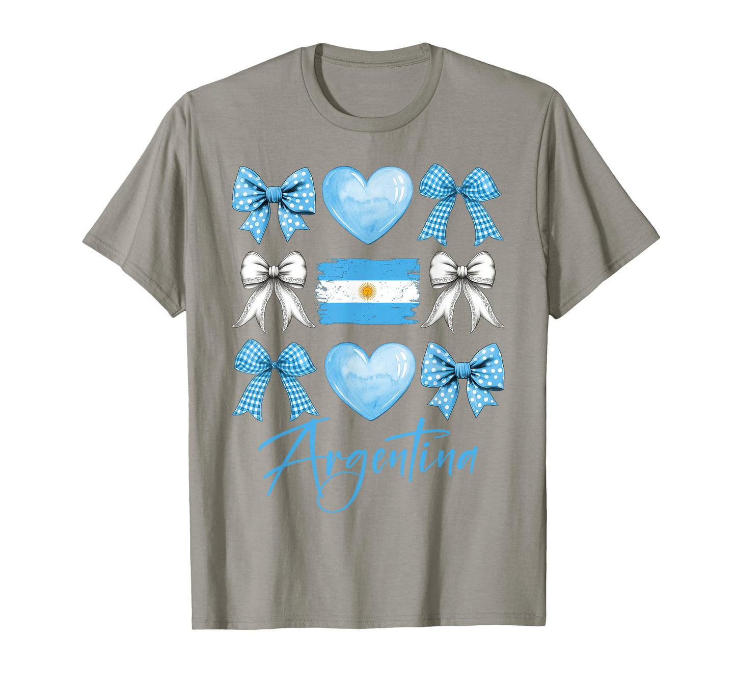 Argentina Hispanic Heritage Month Bow Argentinian Flag Girls T-Shirt
