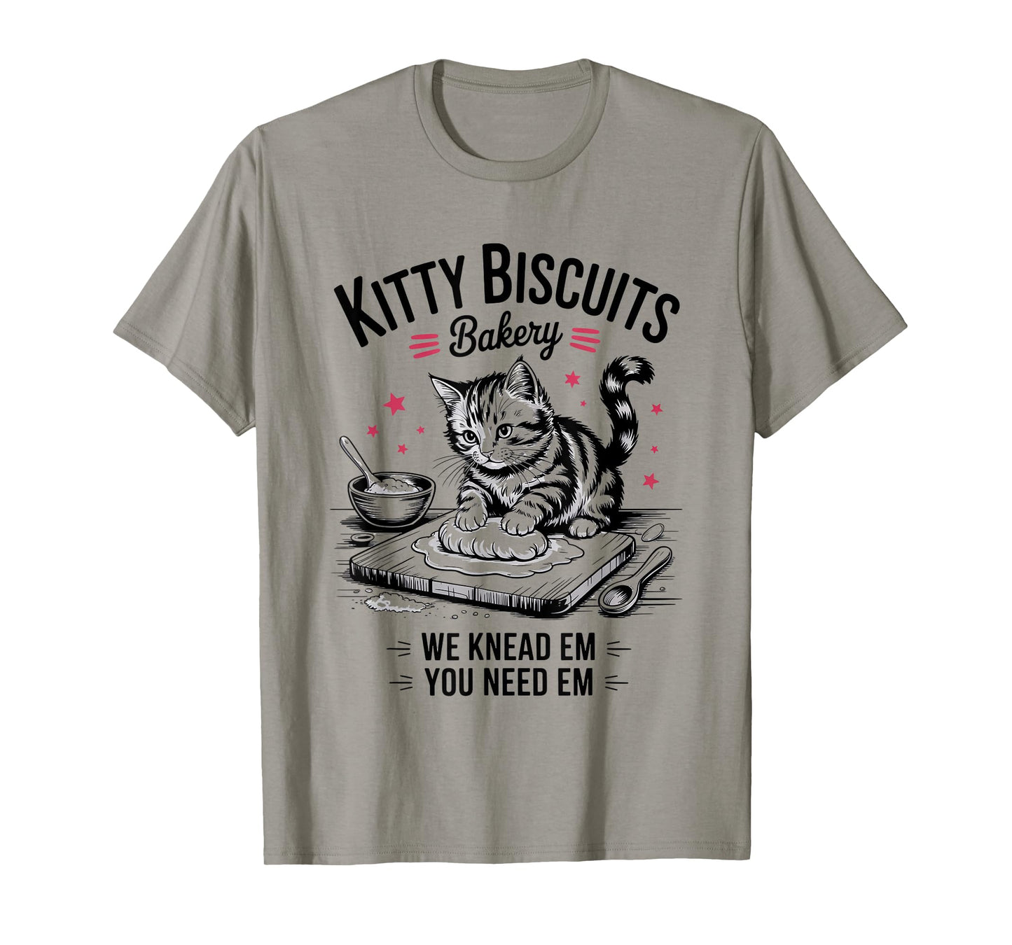 Cute Kitty Biscuits Bakery Funny Cat Lovers Baking Humor T-Shirt