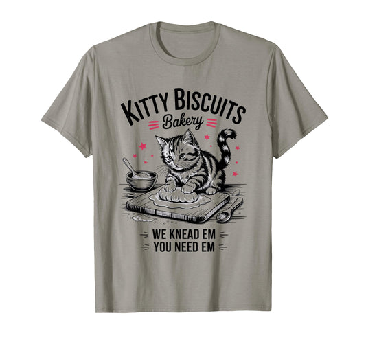 Cute Kitty Biscuits Bakery Funny Cat Lovers Baking Humor T-Shirt