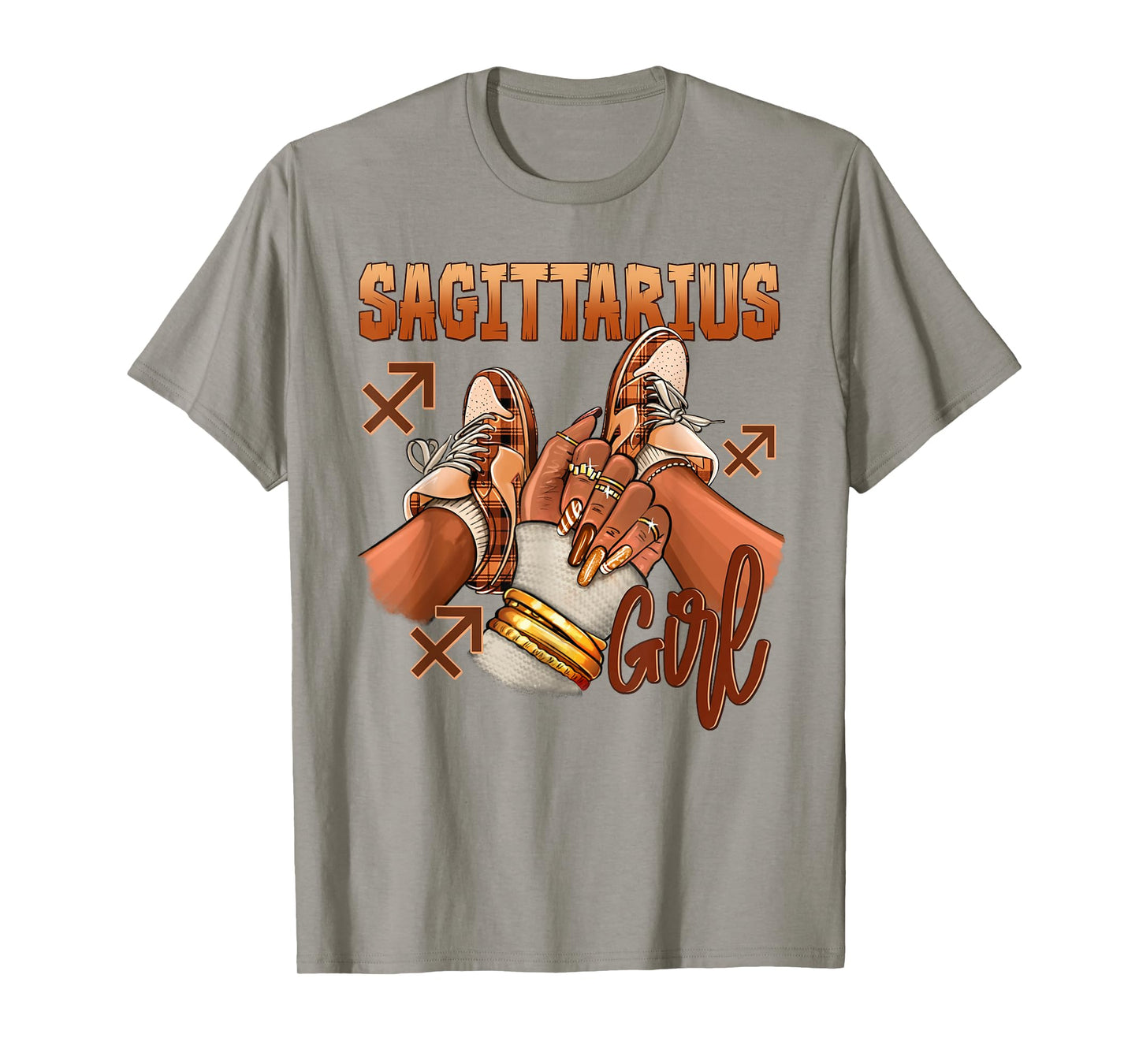 Sagittarius Girl Birthday Melanin Black Woman Shoes Zodiac T-Shirt